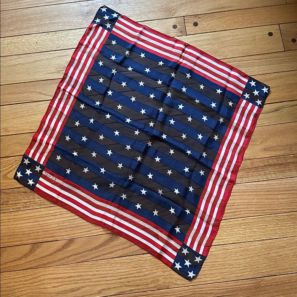 Vintage Echo Stars and Stripes Silk Scarf - Picture 5 of 6